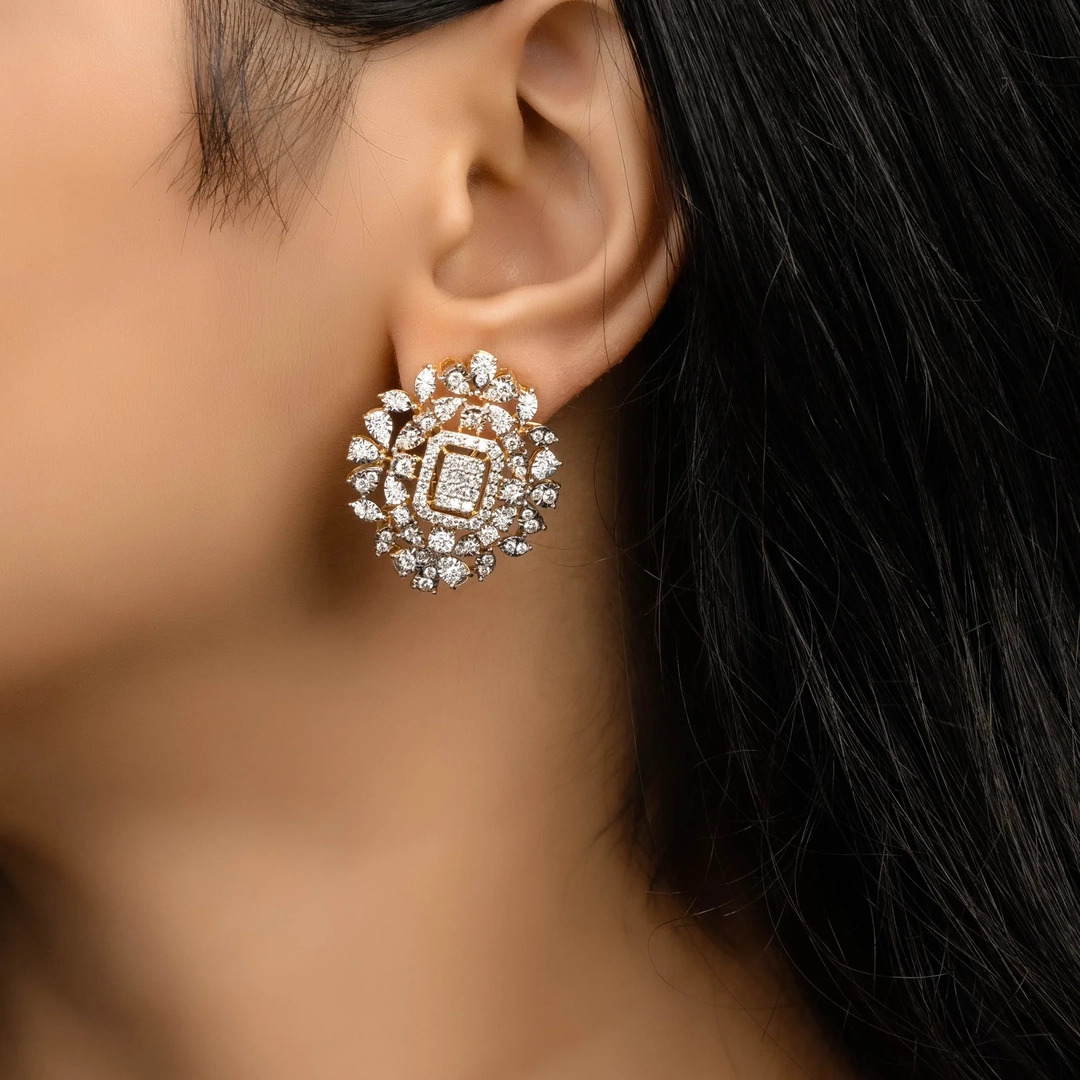 diamond stud earrings for blush pink dresses
