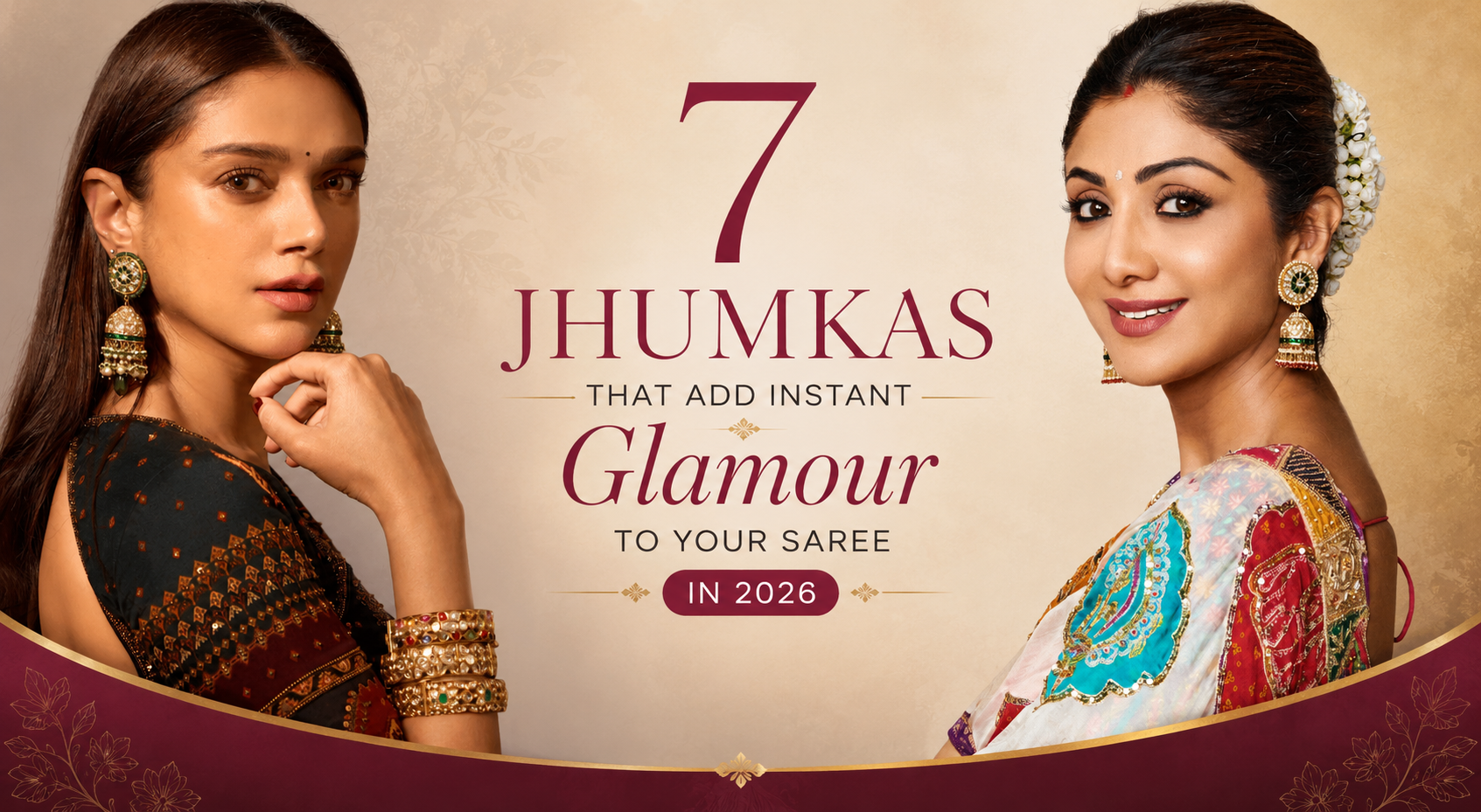 jhumka earrings for saree