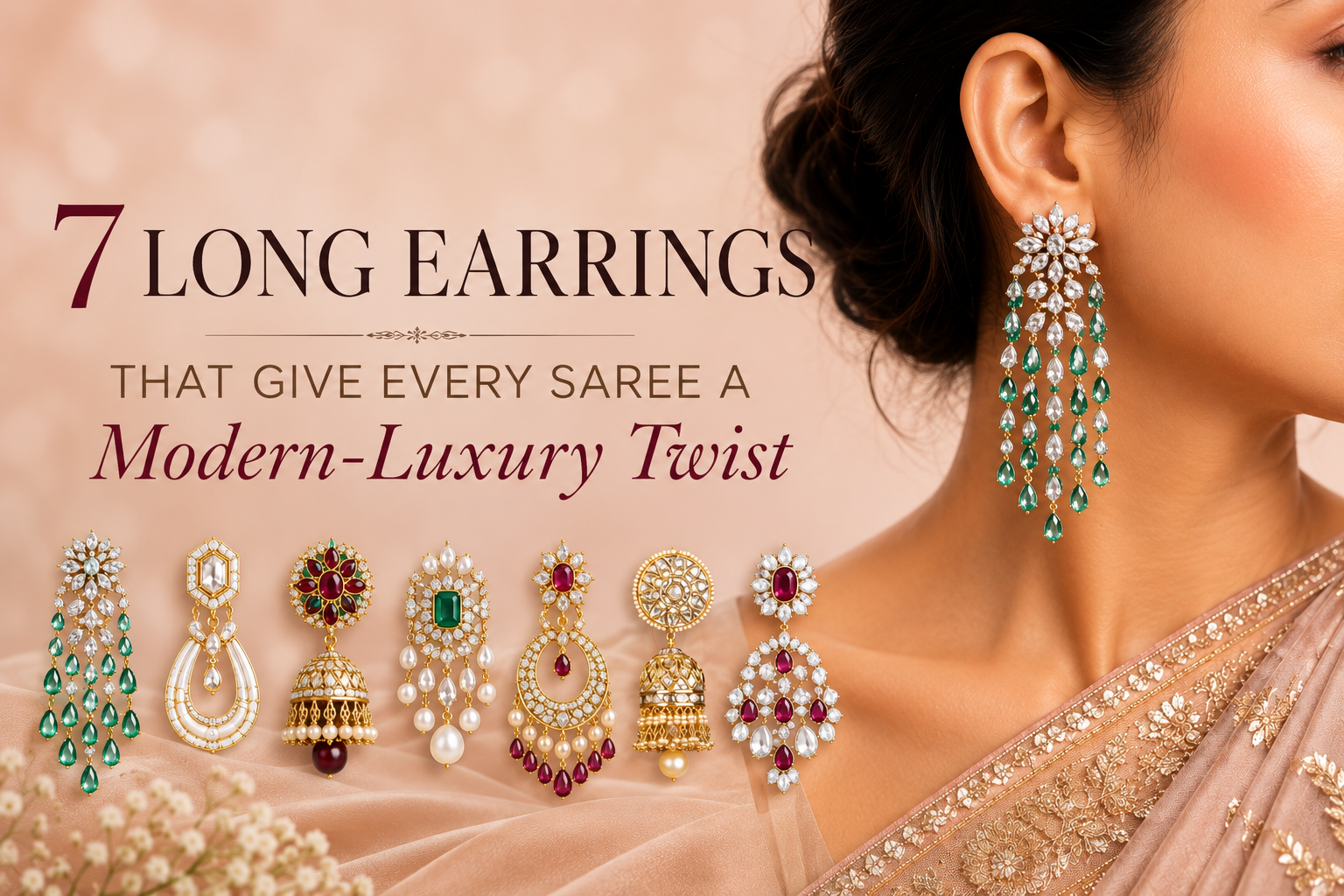 long earrings for every saree