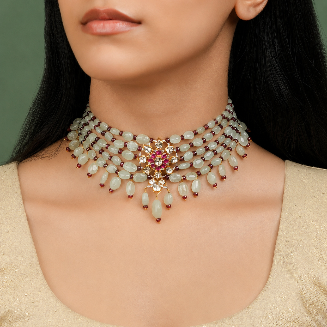 pastel beaded choker