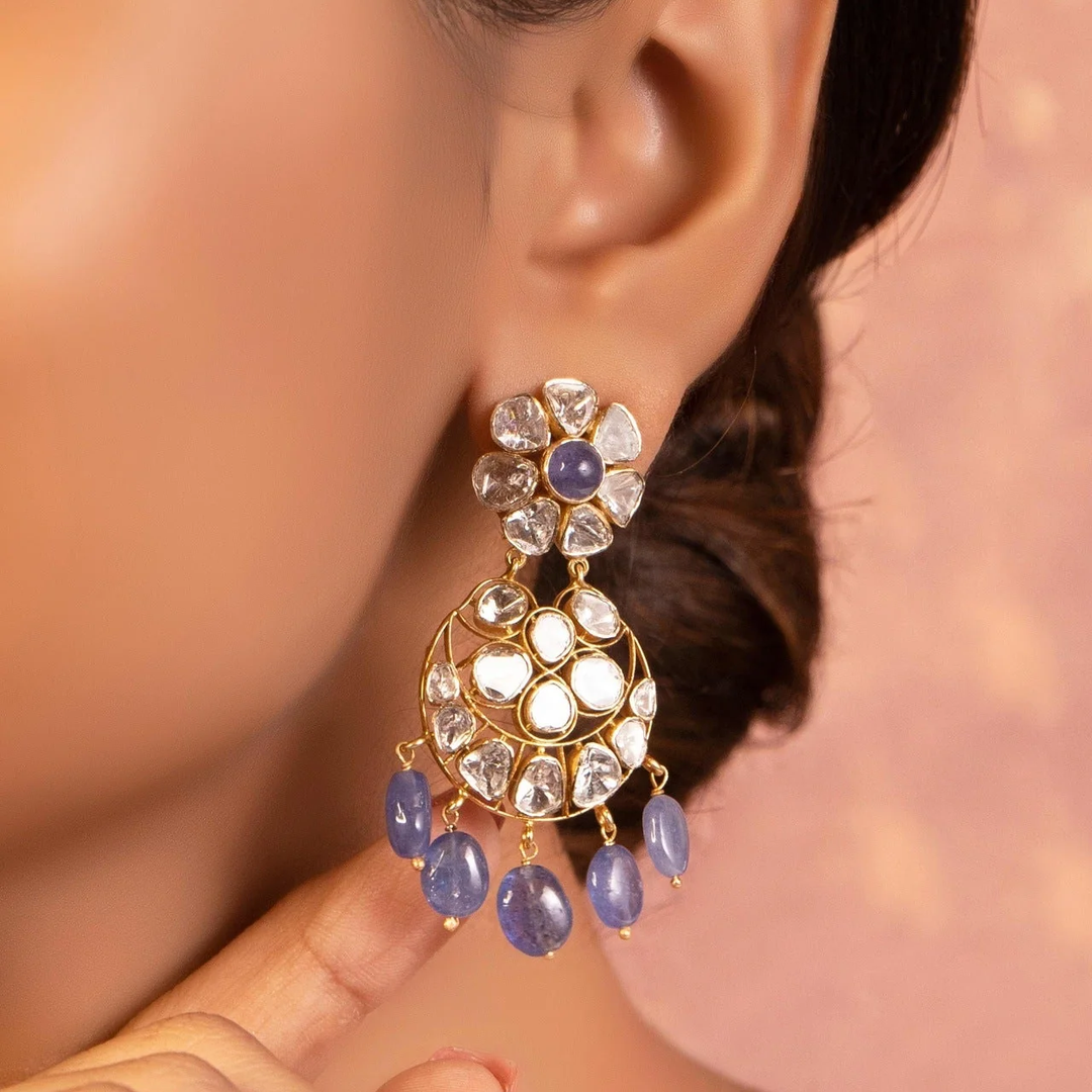 polki chandbali earrings