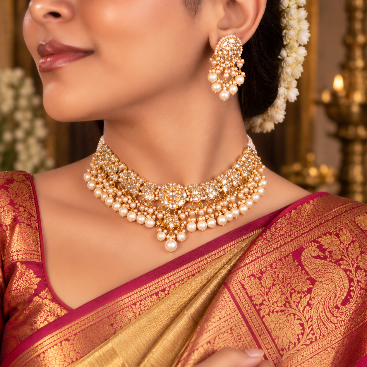 Jewellery for Kanjeevaram Saree