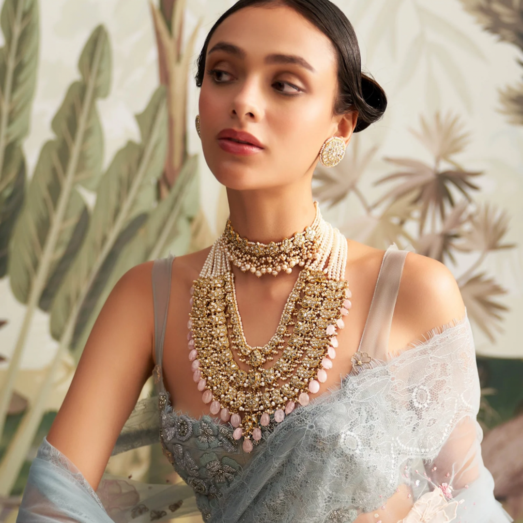 Layered Polki Necklace for Wedding