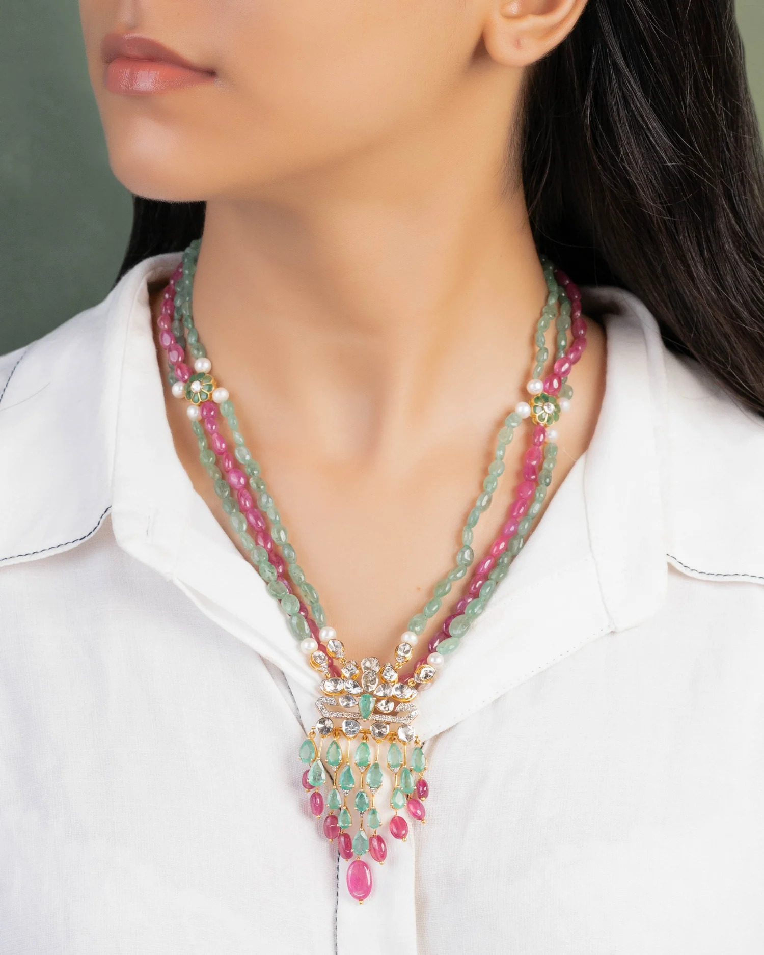 Multicoloured Beaded Pendant