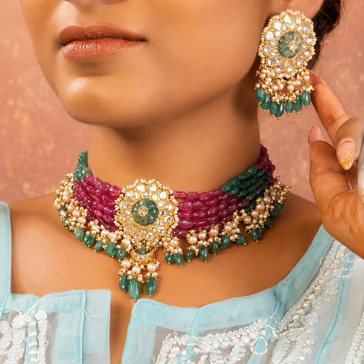 Multicoloured Gemstone Beaded Set