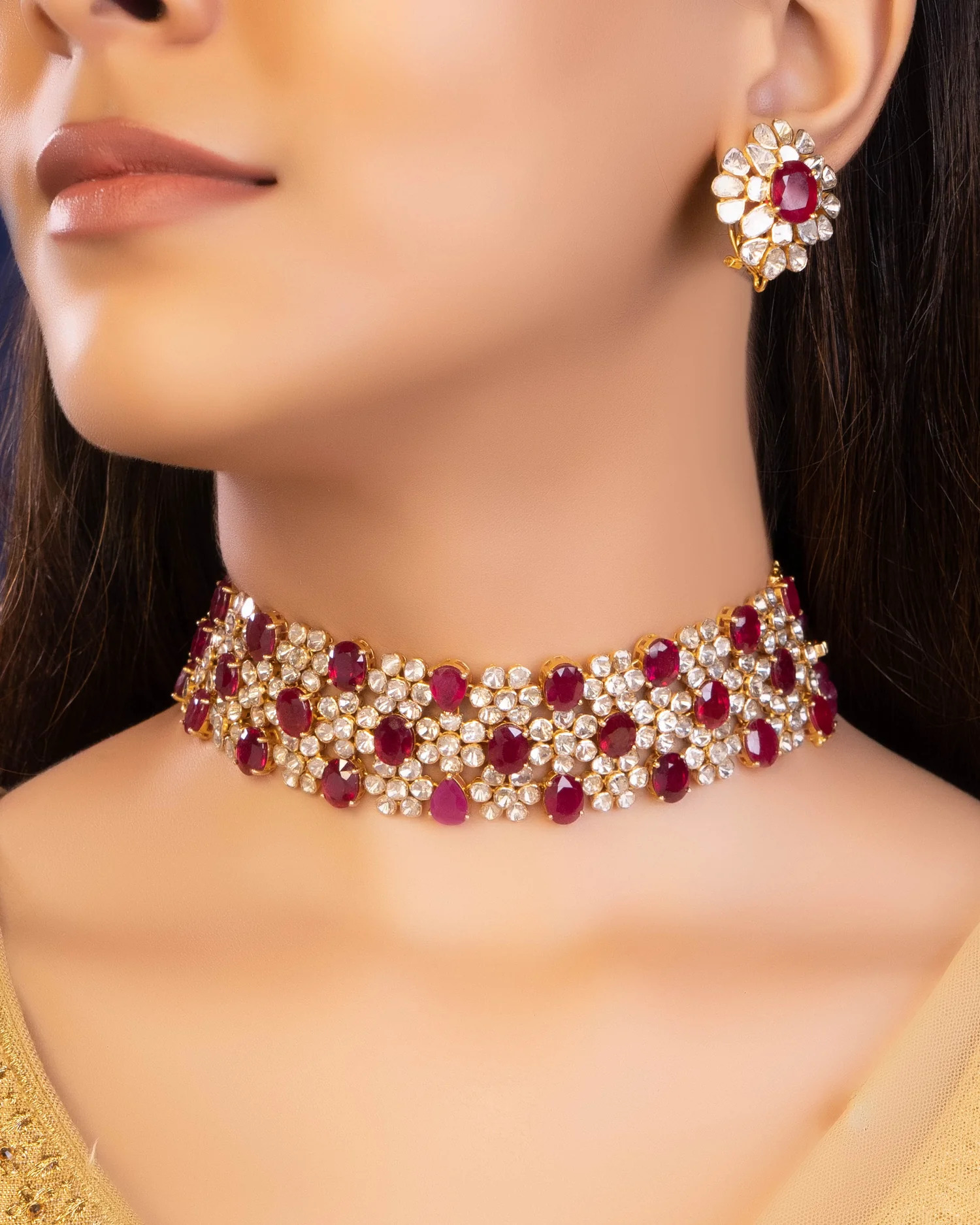 Polki Choker With Ruby