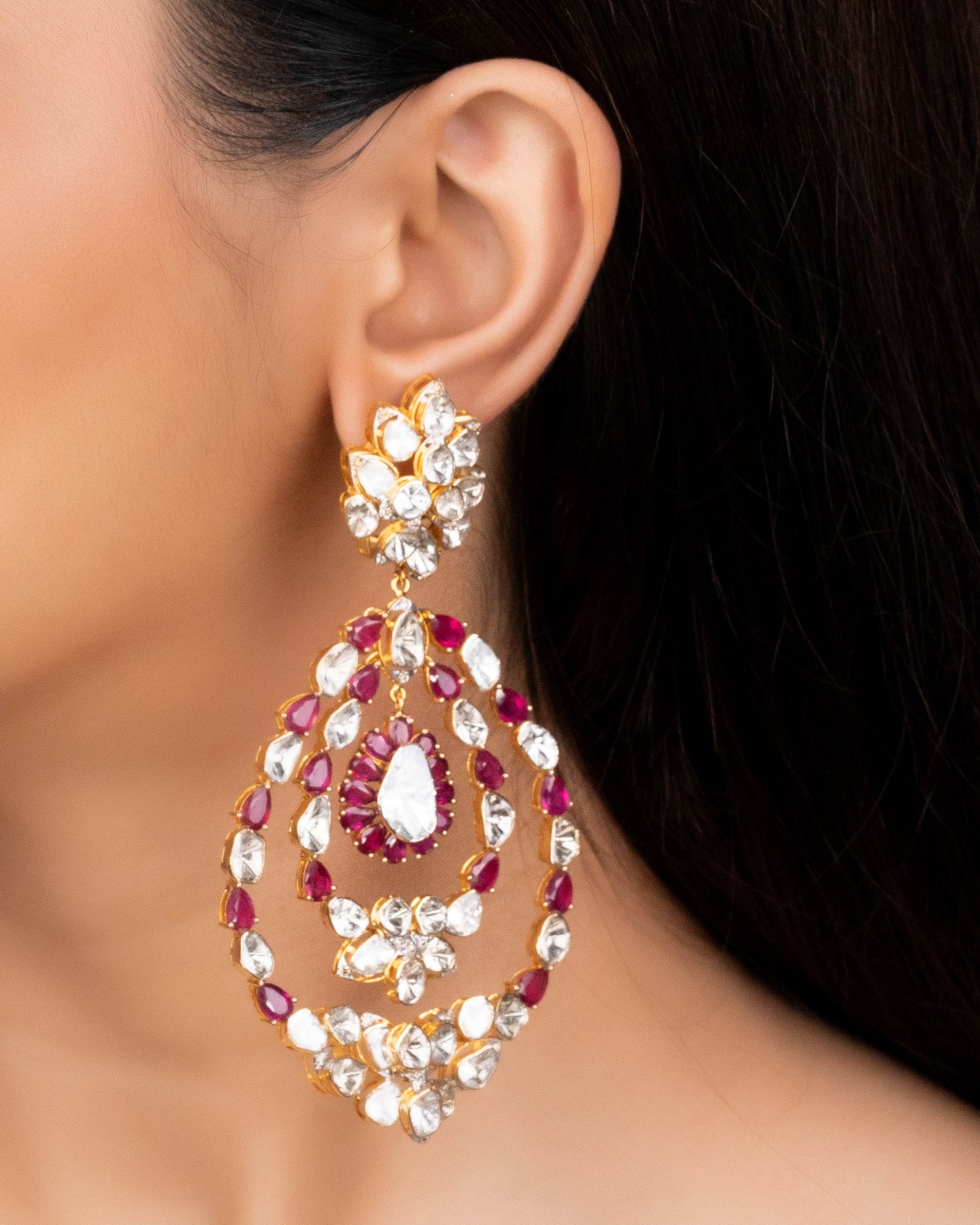 Polki Dangle Earrings