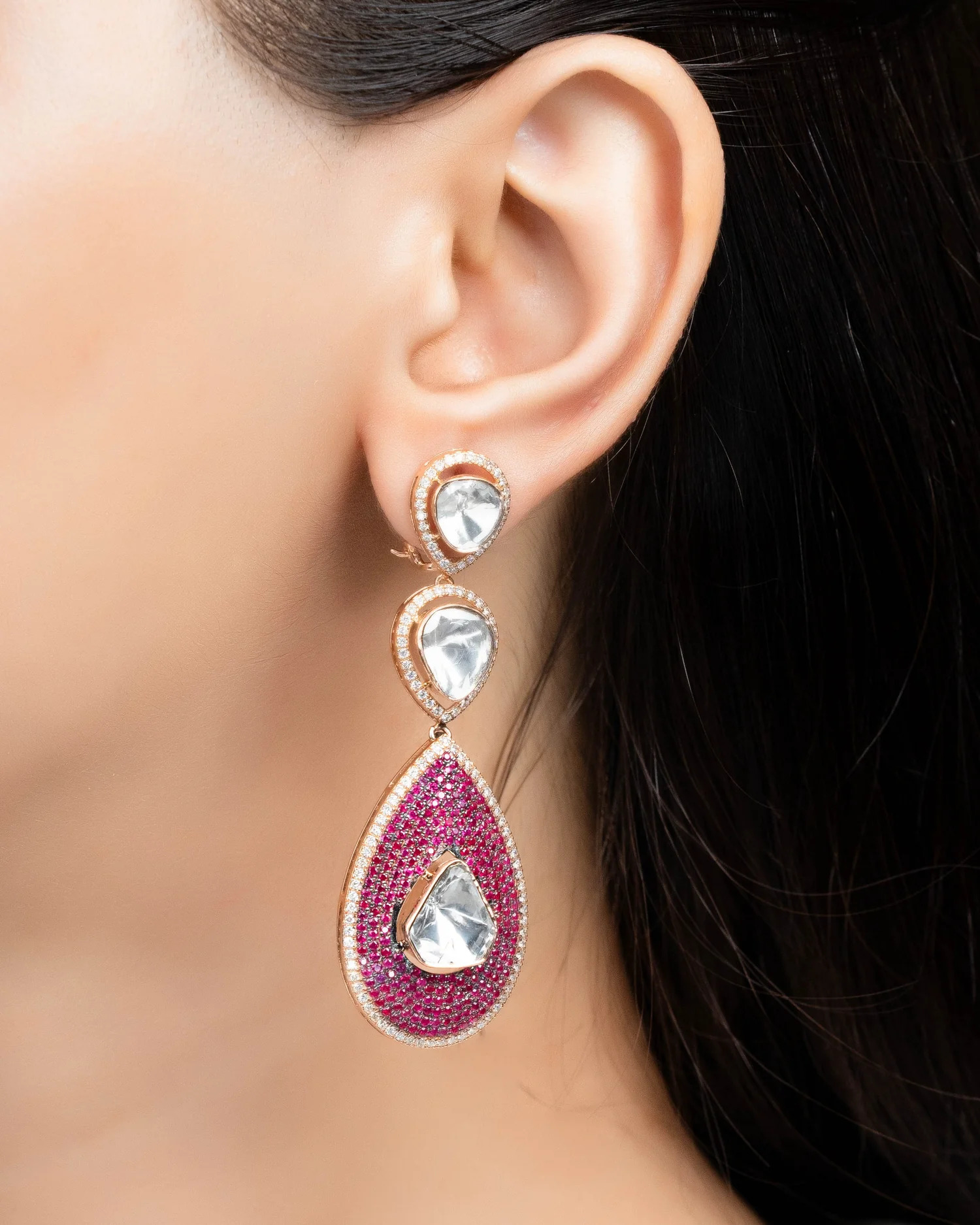 Polki Drop Earrings