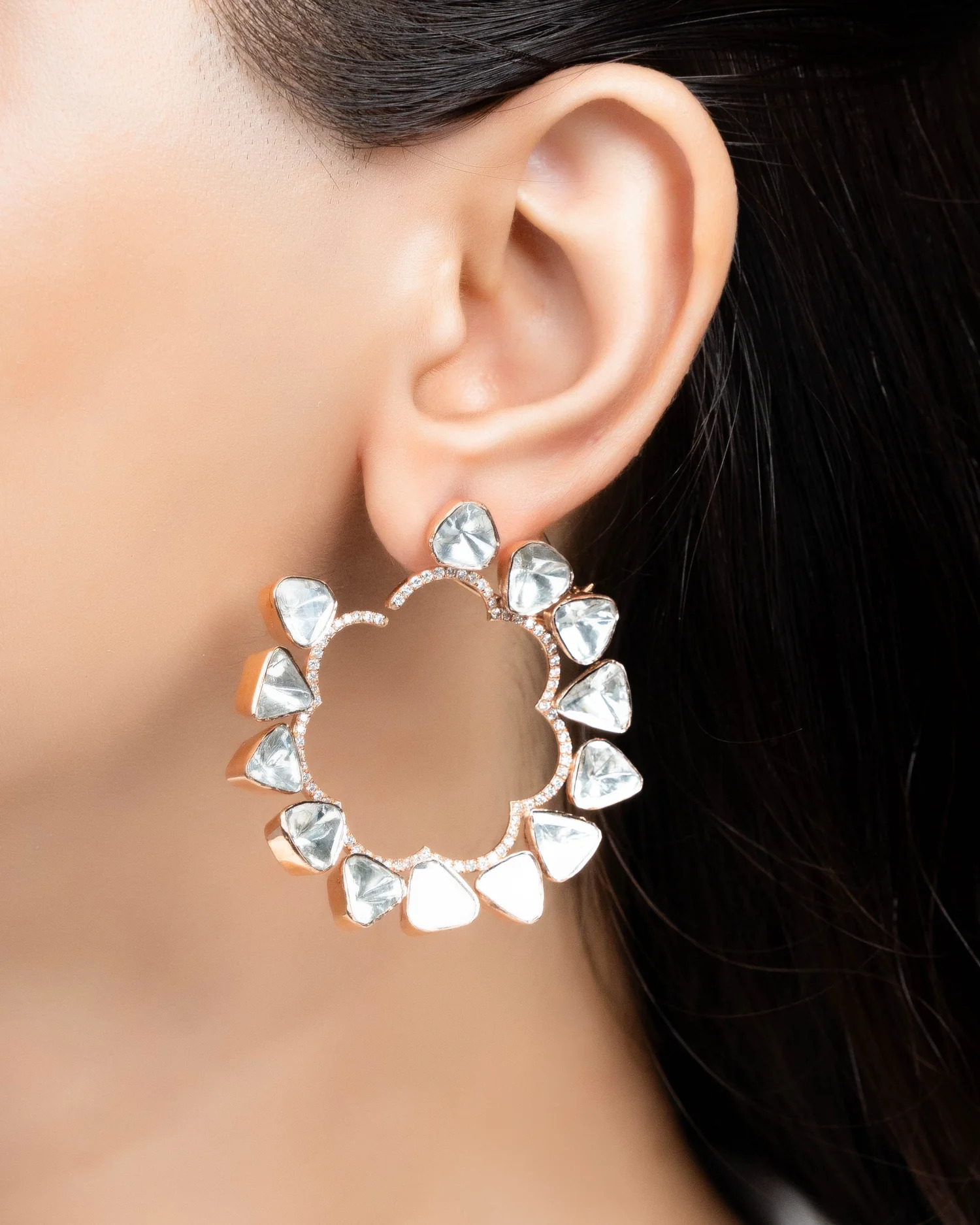 Polki Hoop Earrings