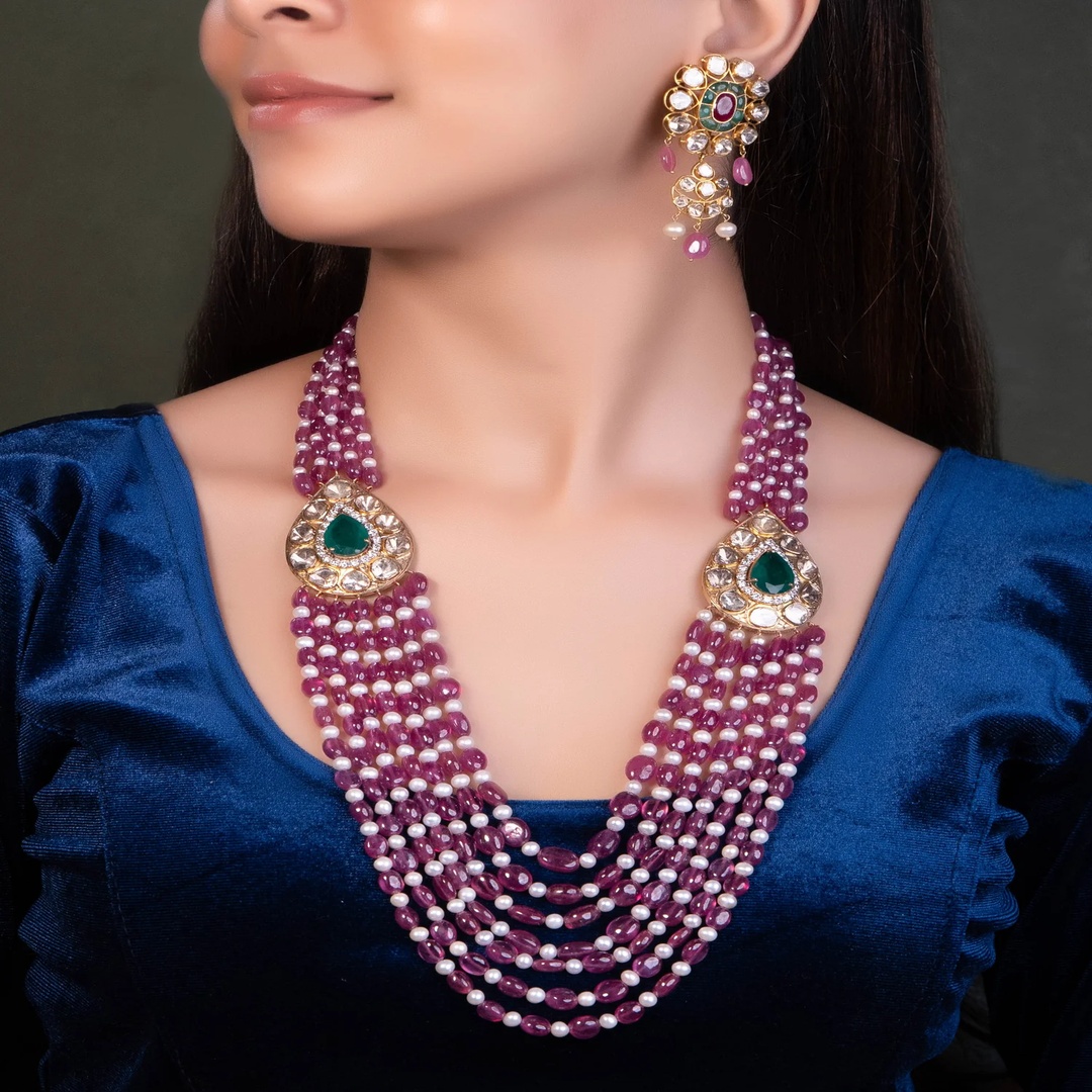 Ruby-Beaded-Jewellery-Set