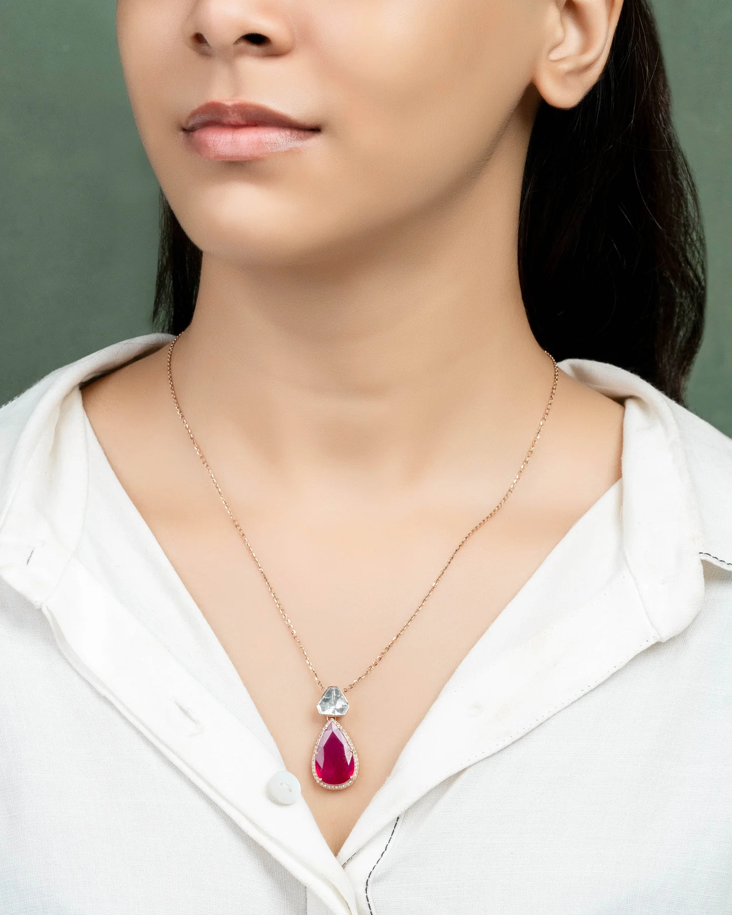 Ruby Polki Pendant