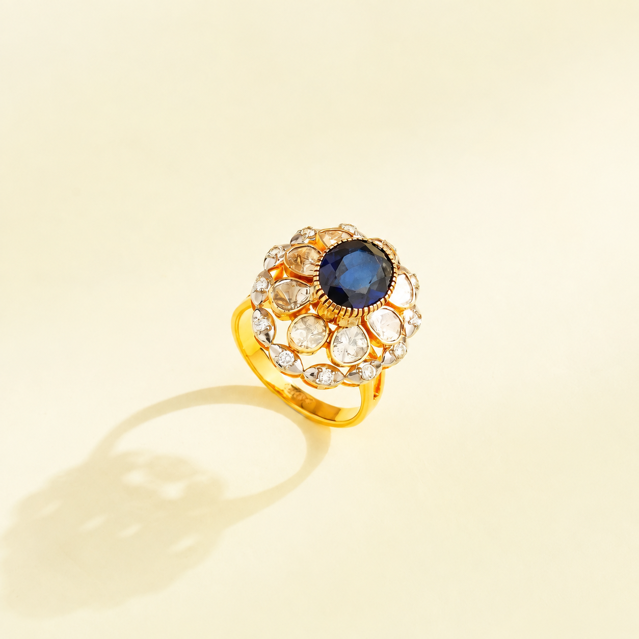 Sapphire Polki Ring