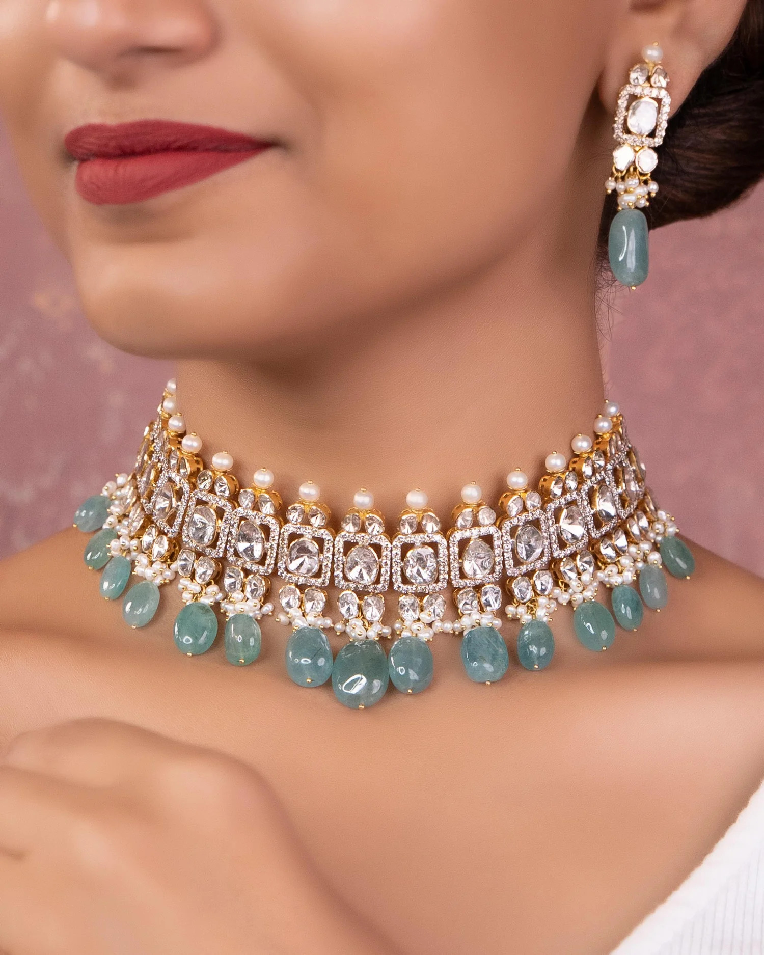 bridal polki set jewellery