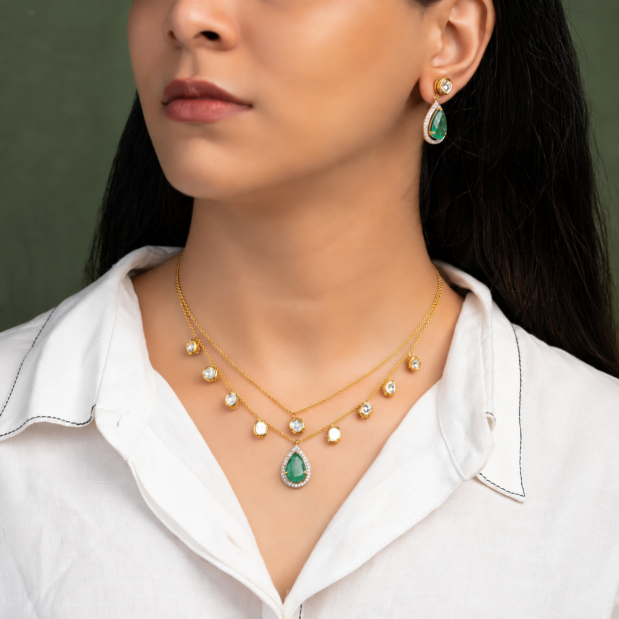 delicate polki set