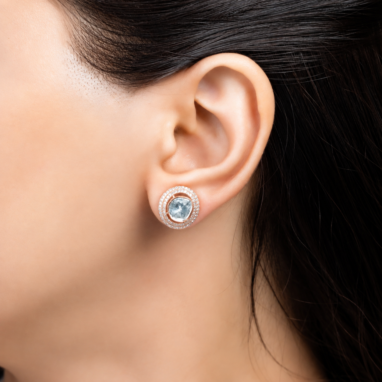 delicate polki studs