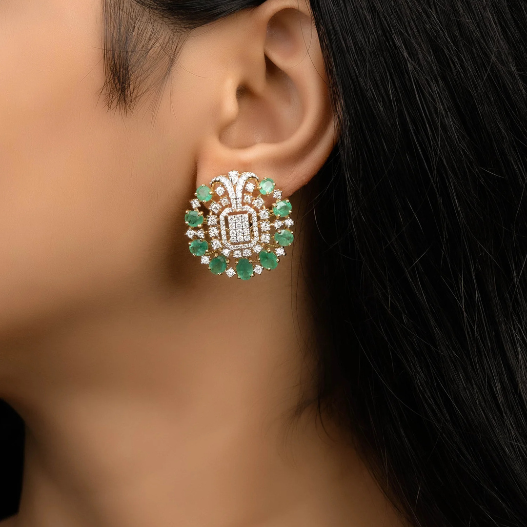 emerald earrings for workwear