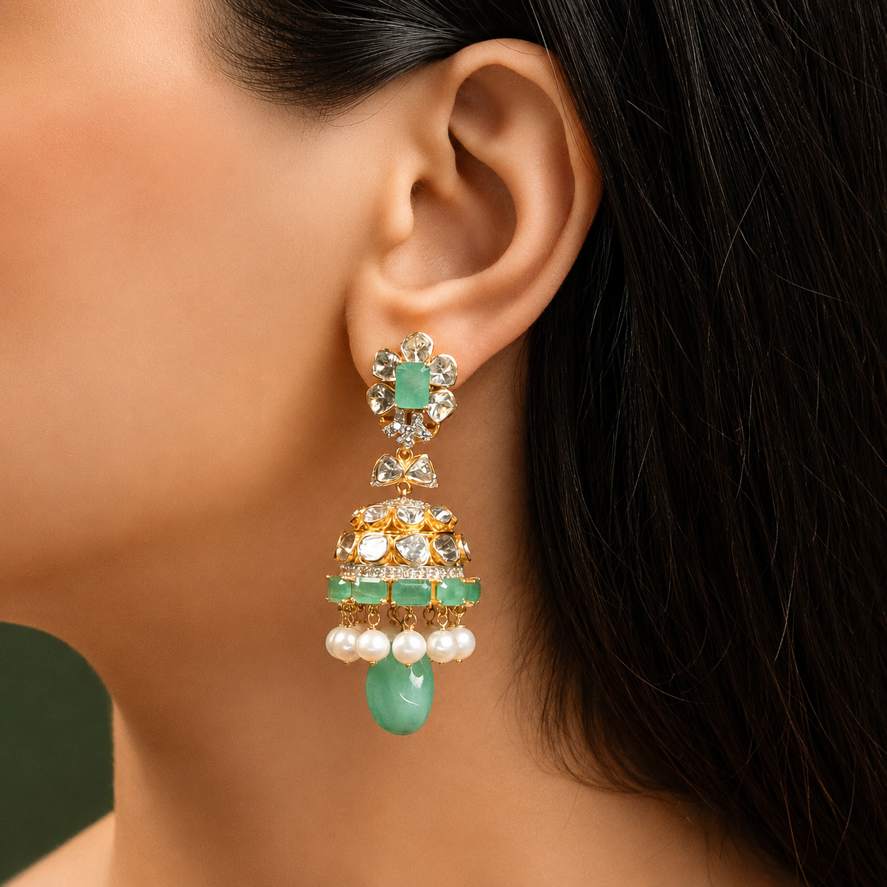 emerald jhumka
