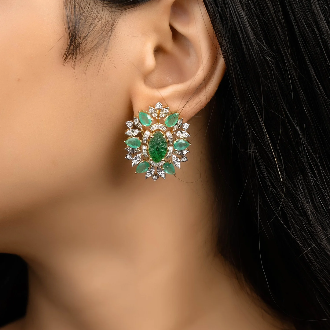 emerald stud earrings