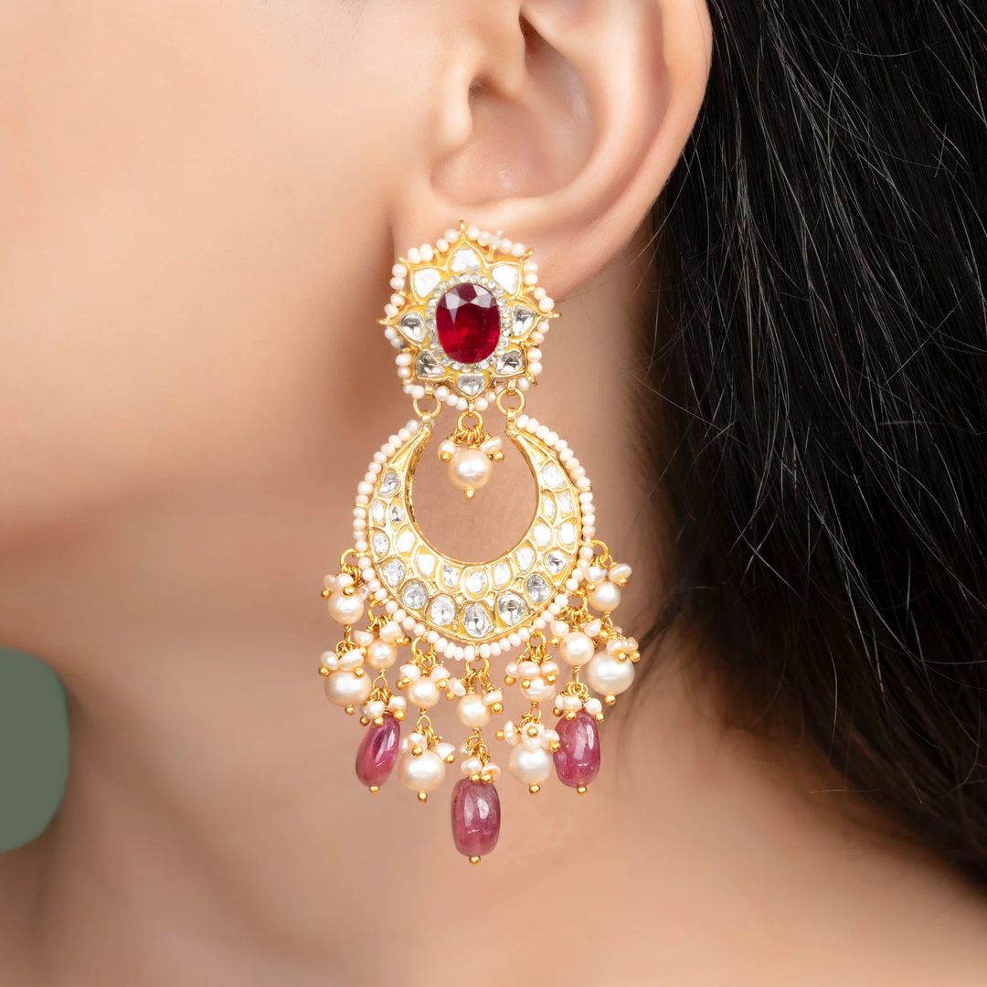 gemstone chandbali