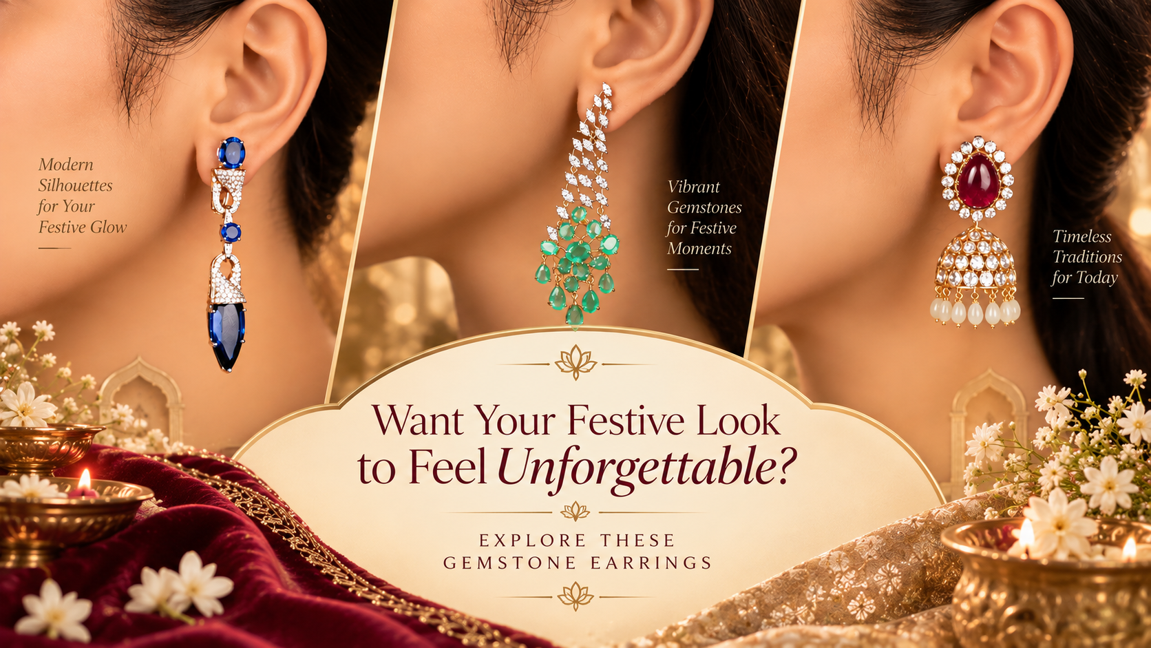 gemstone earrings for festive look