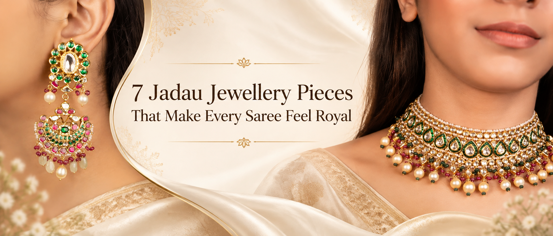 jadau jewellery for saree