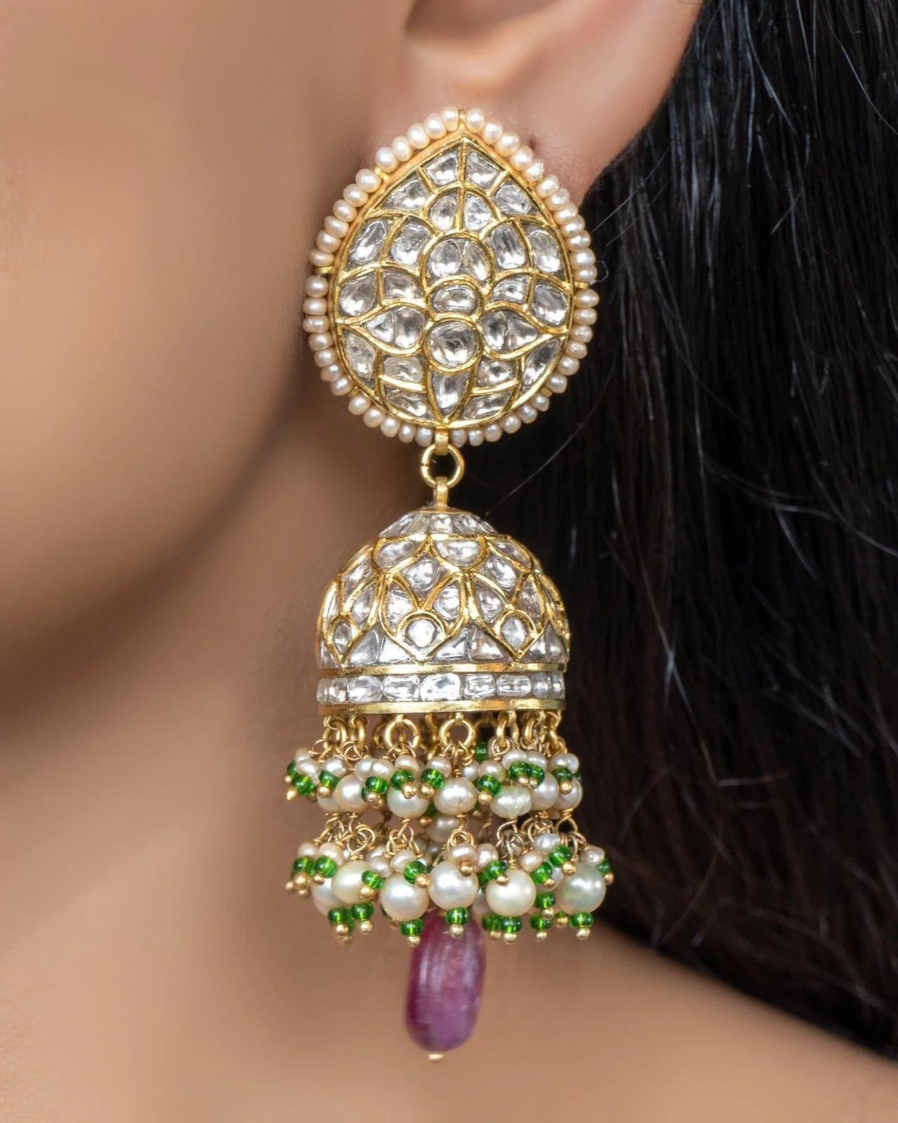 jhumka for Heart-Shaped Face