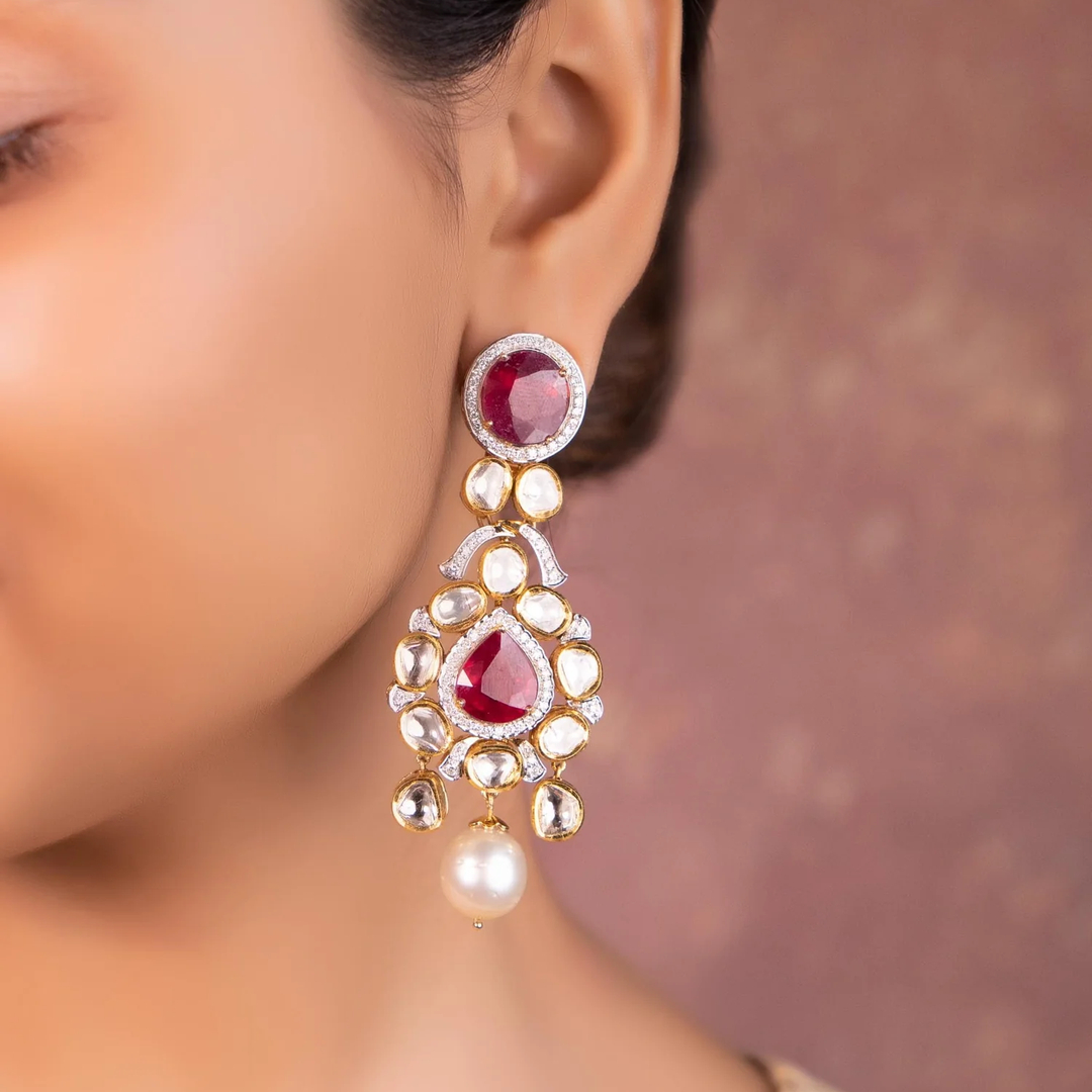 polki diamond earrings for daily wear