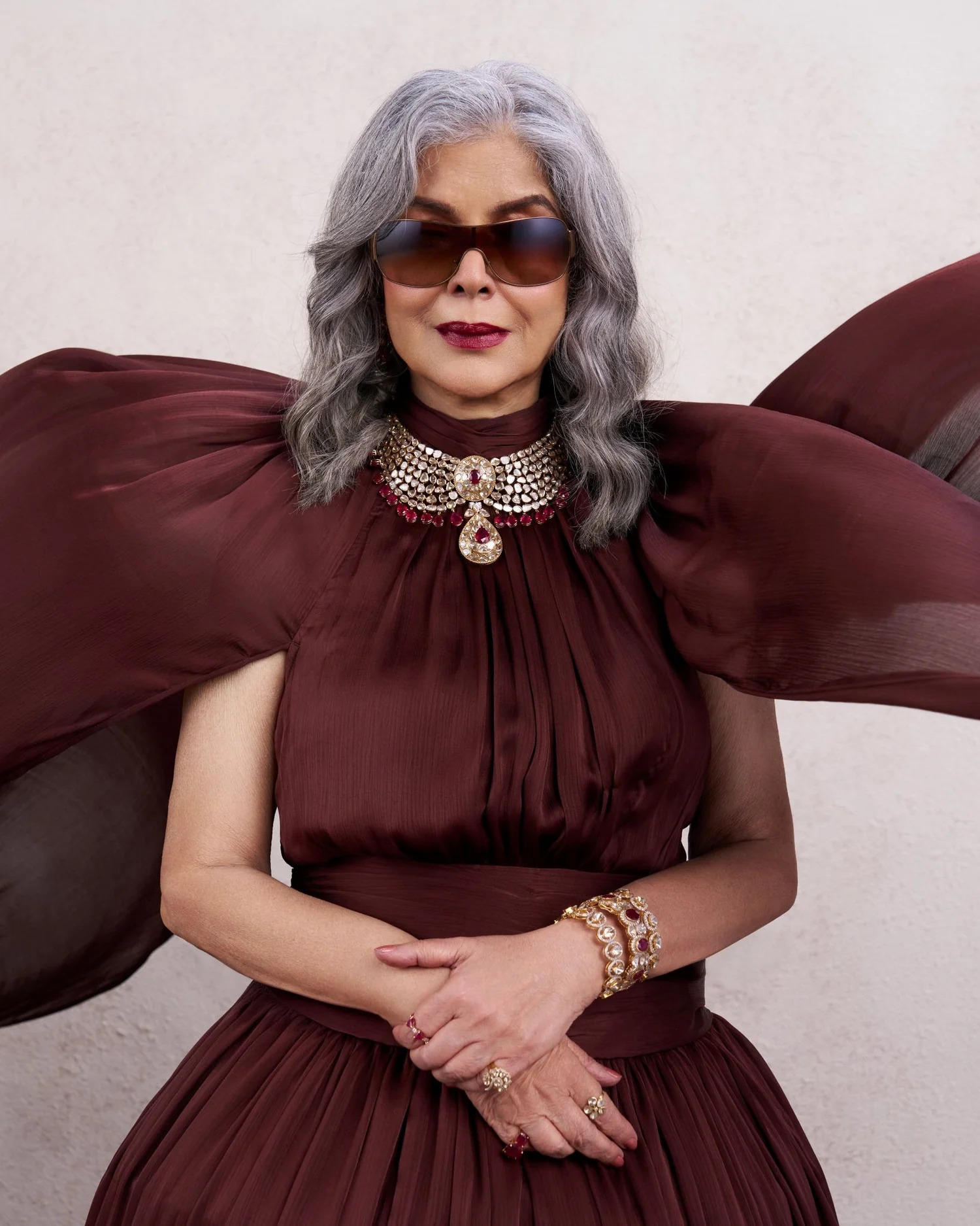 polki jewellery for brown dresses