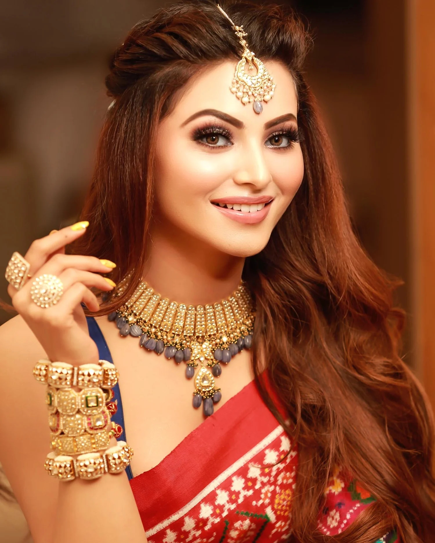 polki jewellery for saree