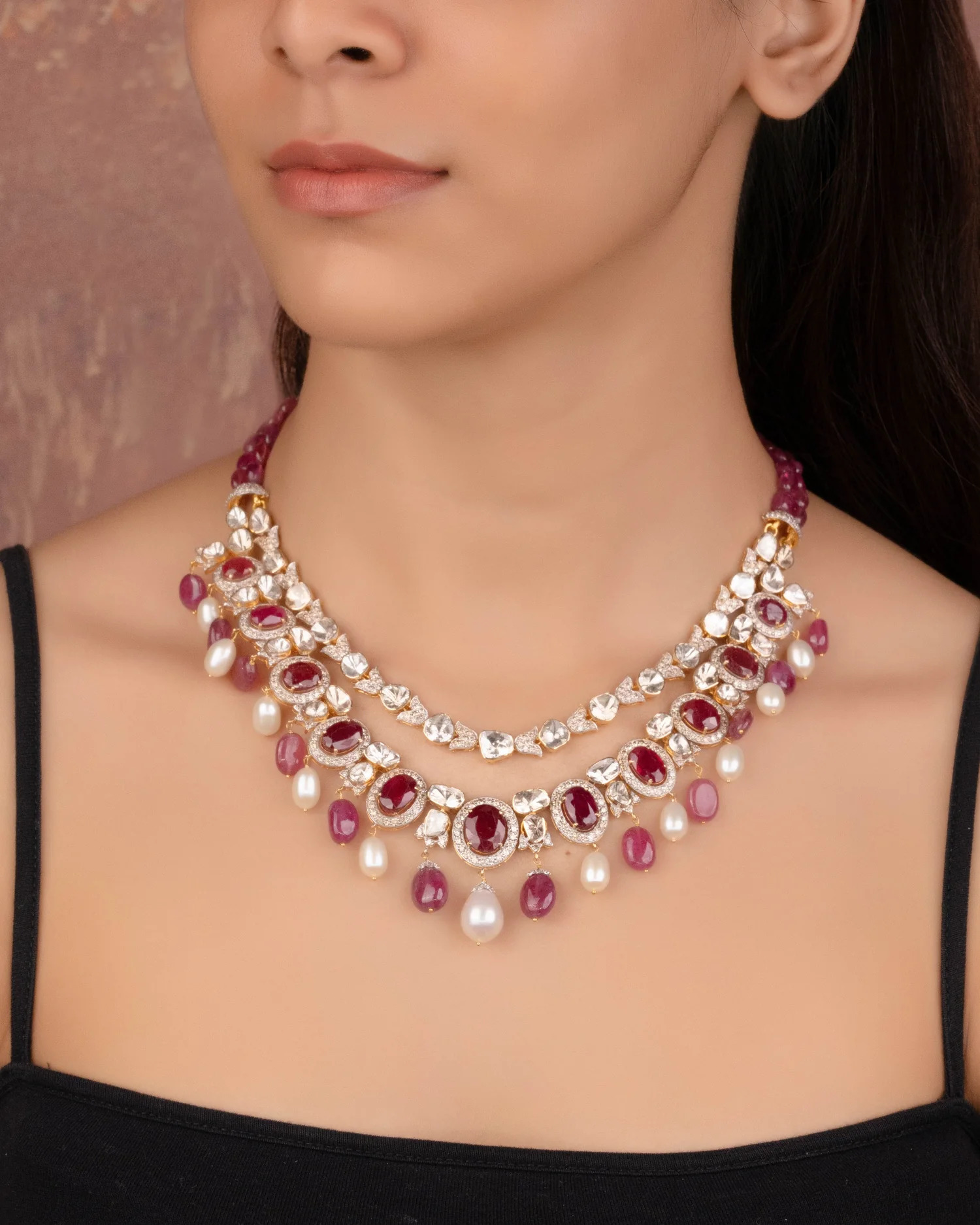 ruby diamond necklace