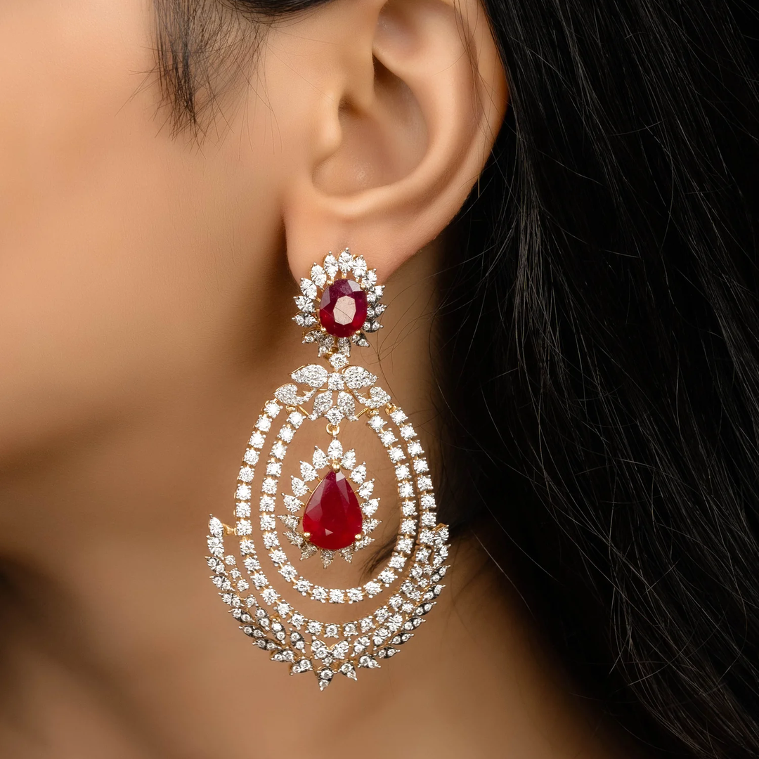 ruby earrings for festive look