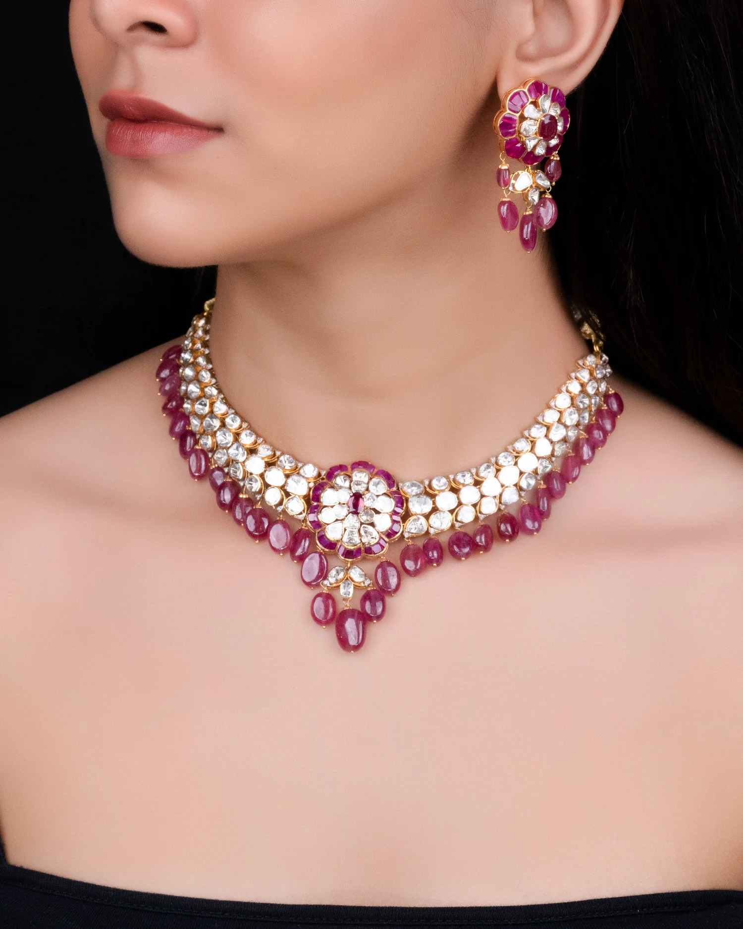ruby jewellery set
