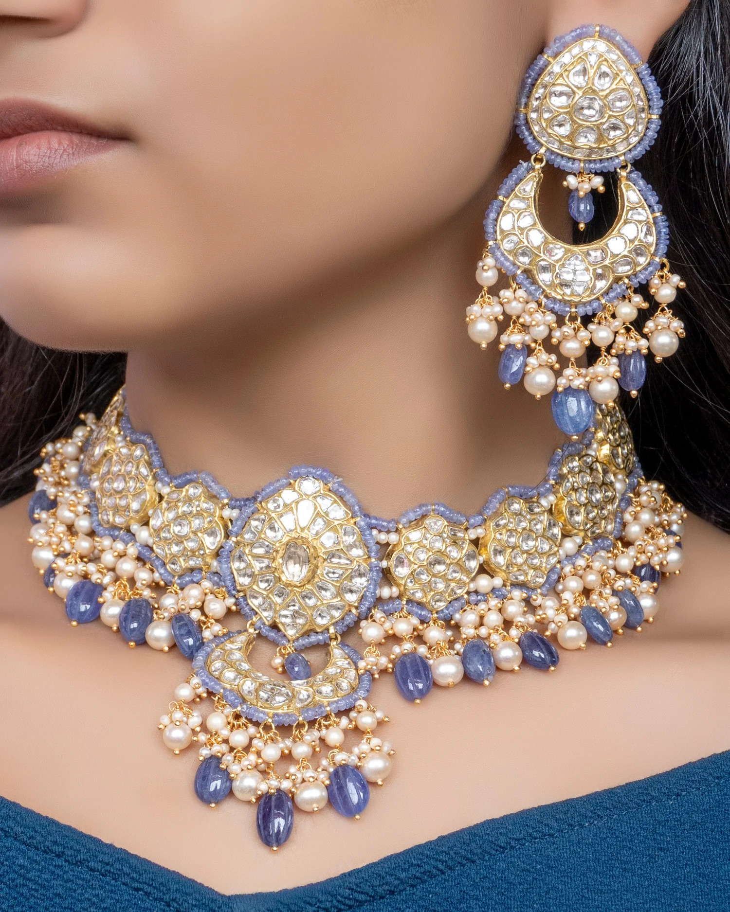 statement polki necklace for wedding