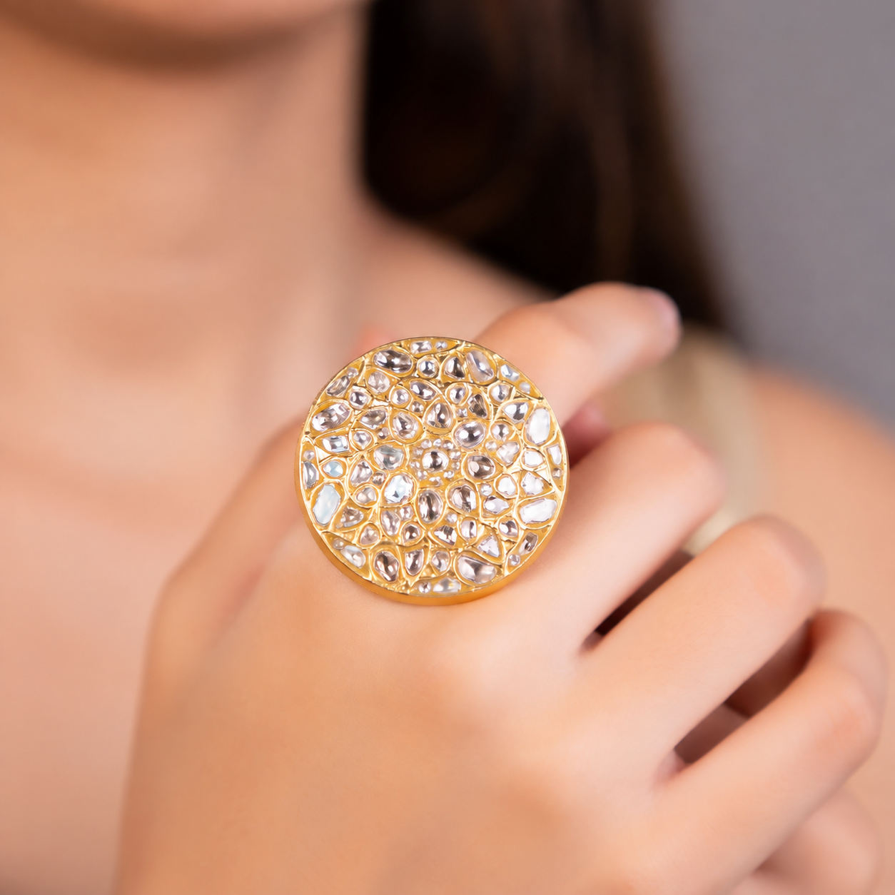 statement polki ring