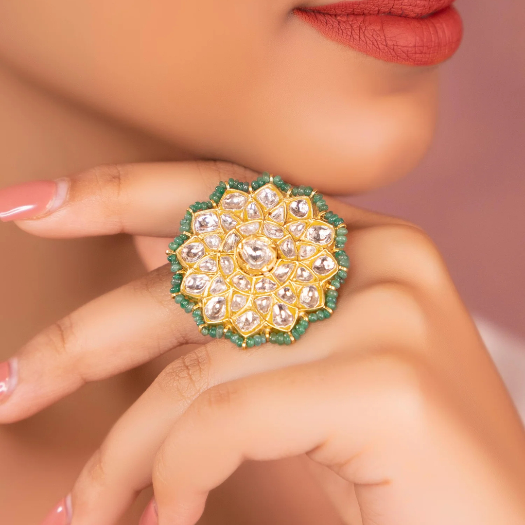 statement polki ring