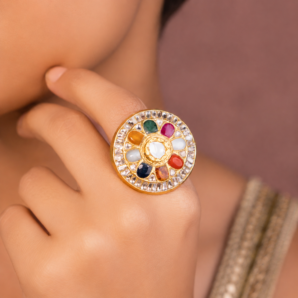 statement polki ring