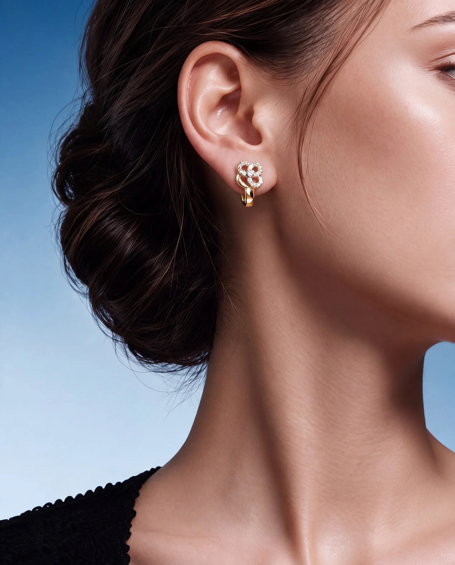 delicate diamond hoop
