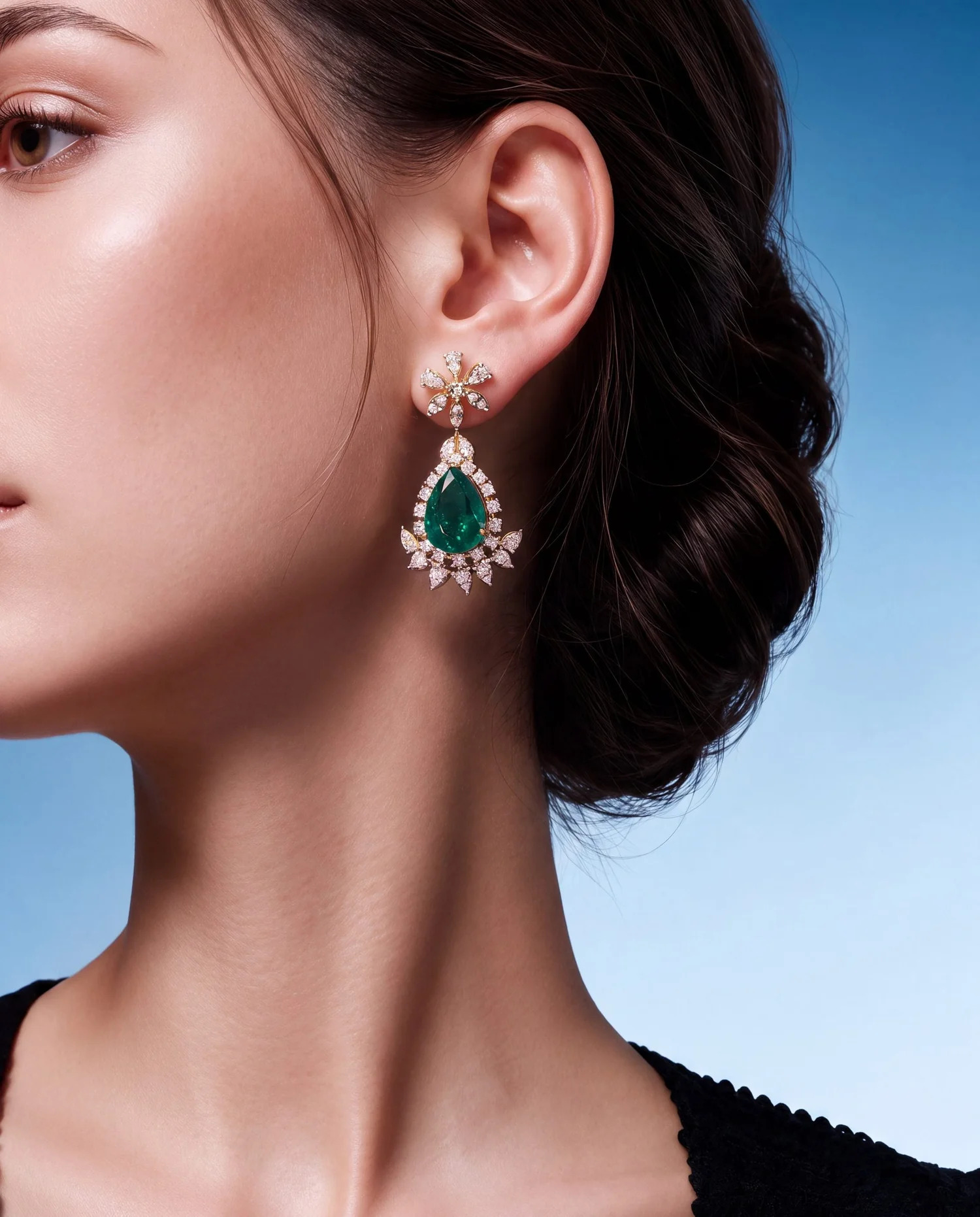 diamond drop earrings for party look