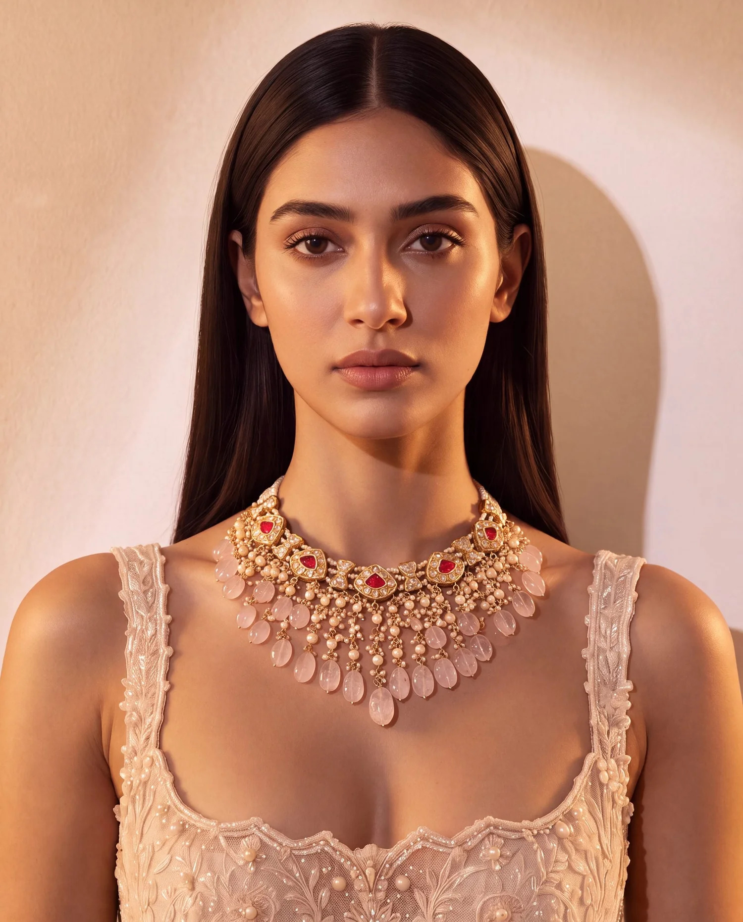jewellery for off-white dress