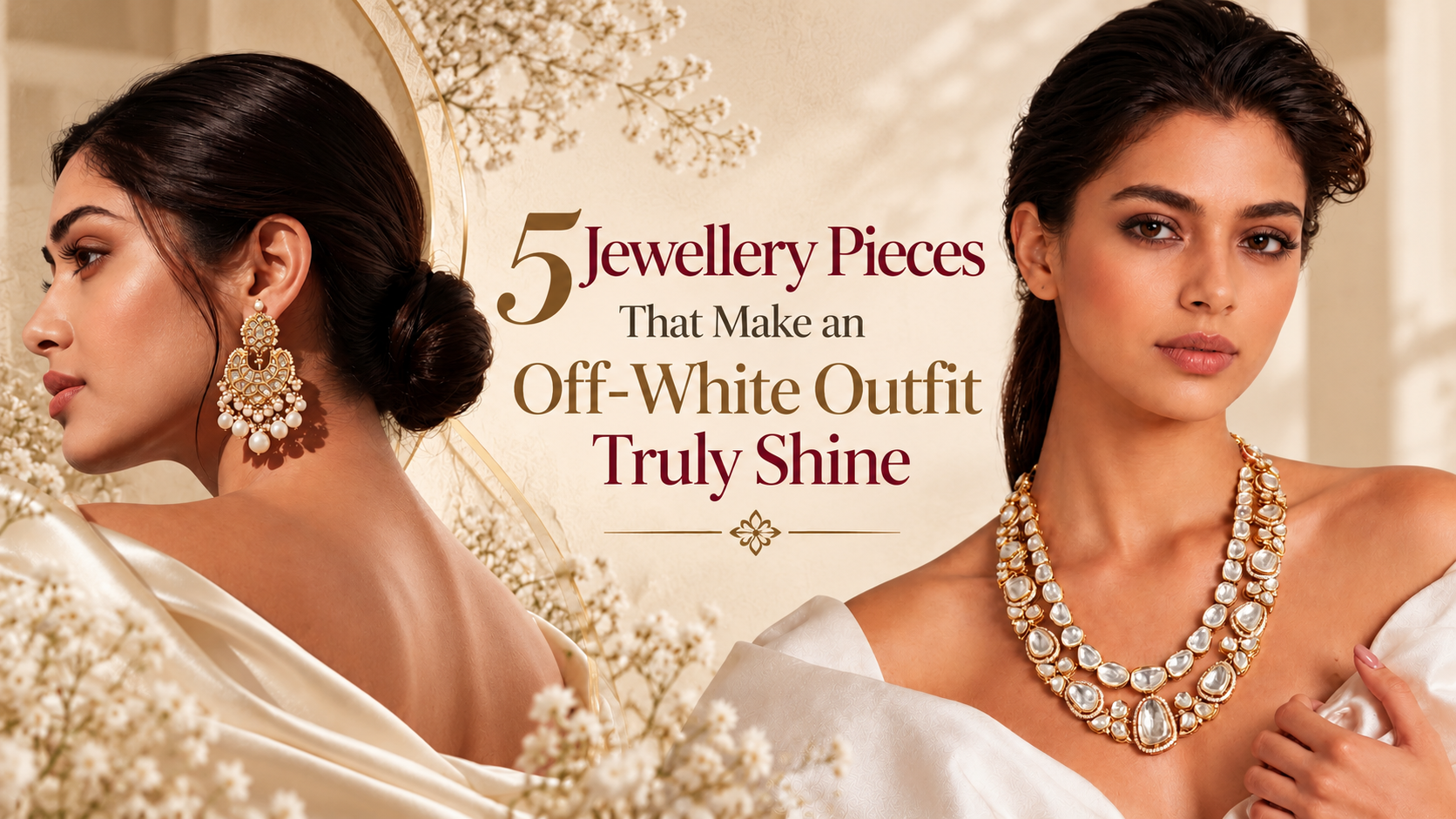 jewellery for off-white dress