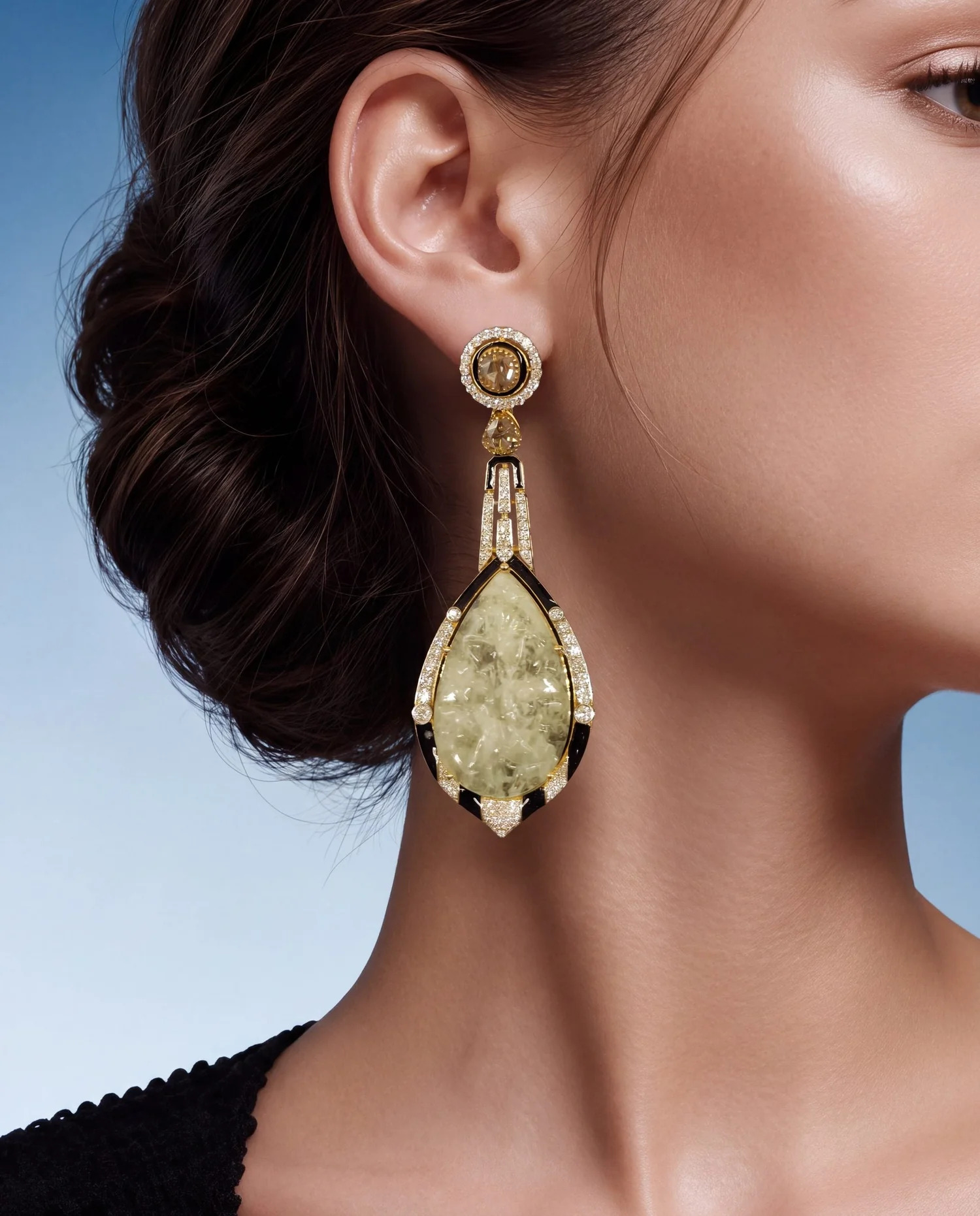long-drop earrings for black dress