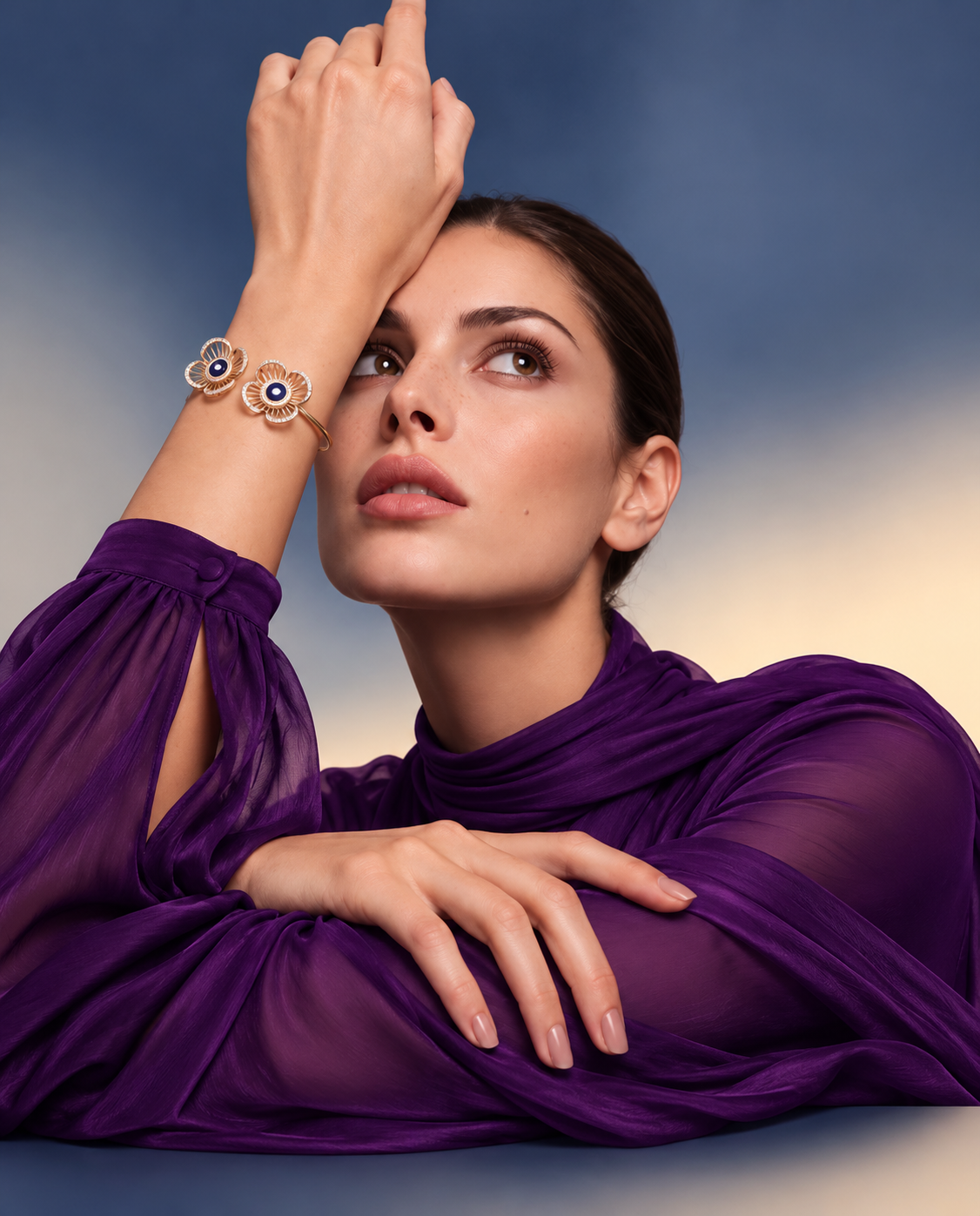 modern jewellery for purple dress