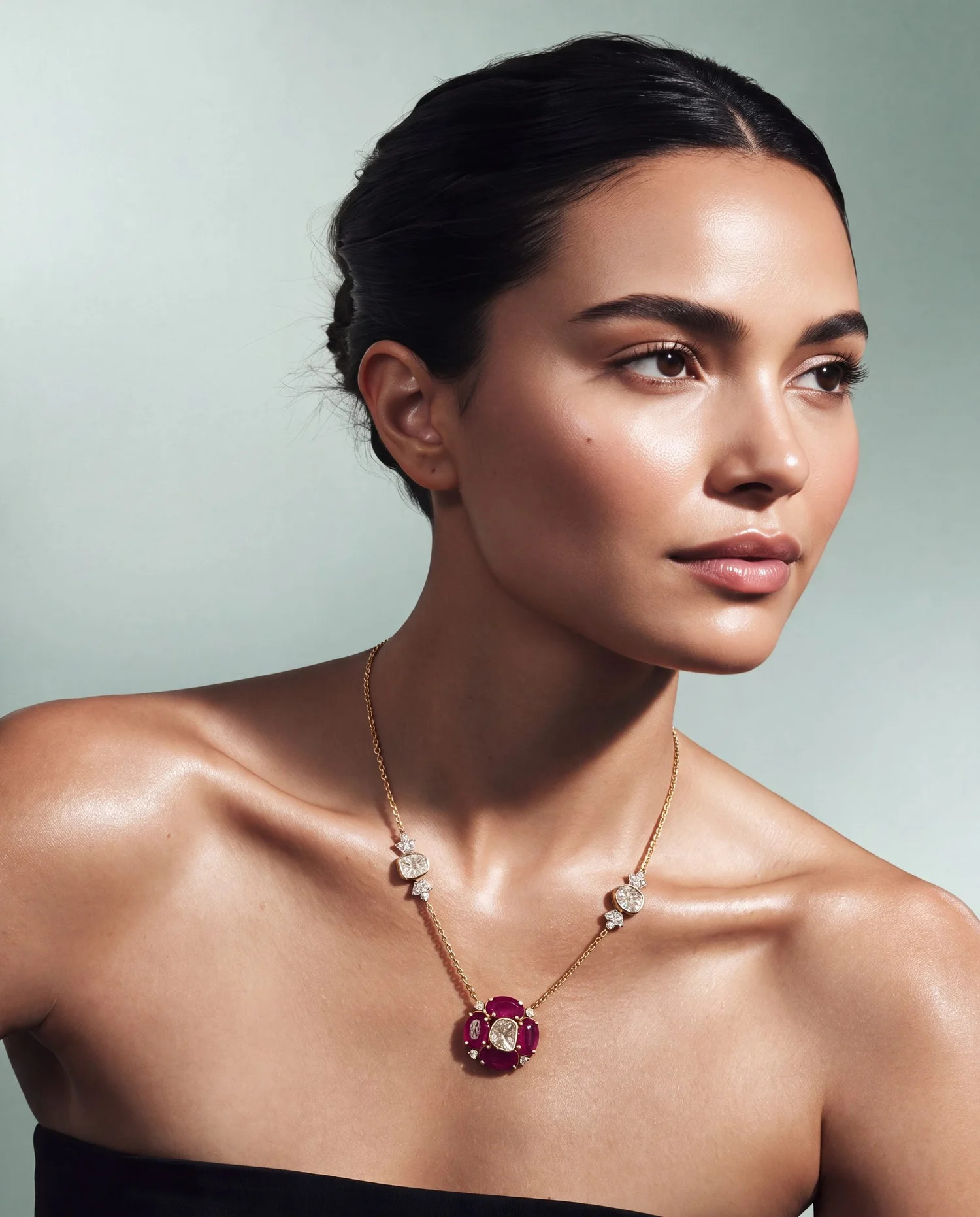 pendant for strapeless gown dress