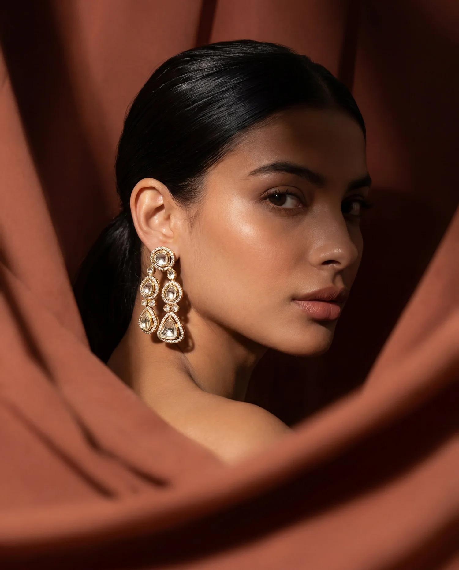 polki jewellery for off-white outfit